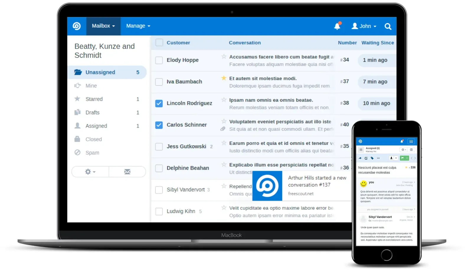 Freescout screenshot