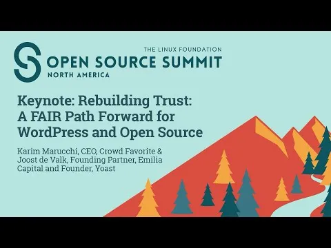 Keynote: Rebuilding Trust: A FAIR Path Forward for WordPress and Open Source | Karim Marucchi & Joost de Valk