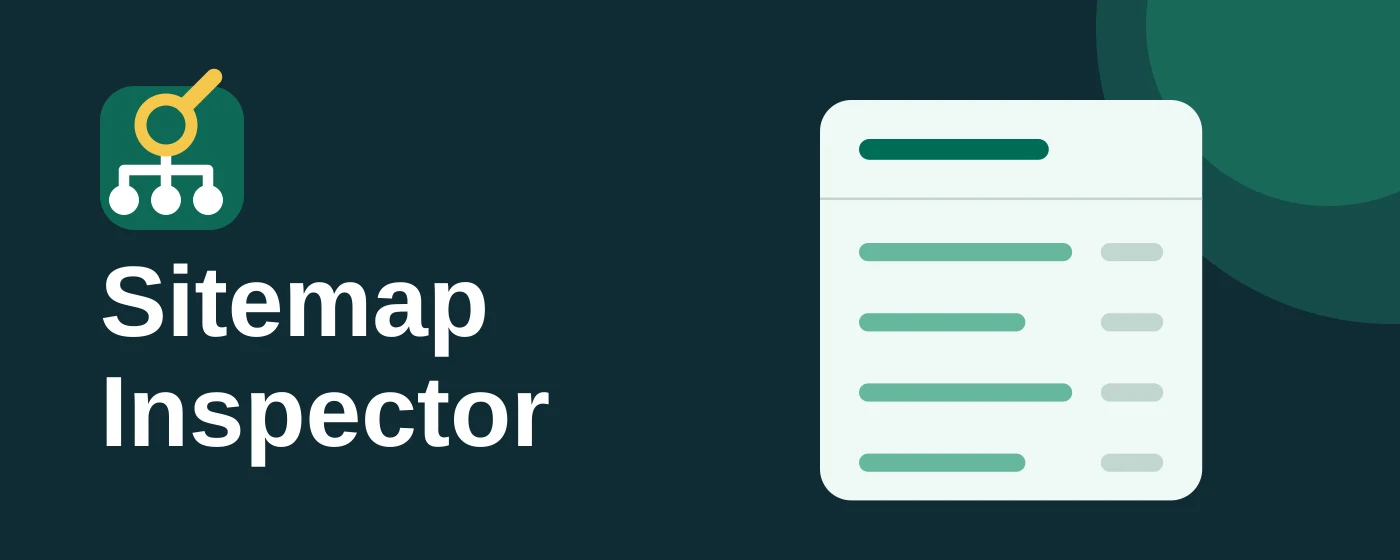 Sitemap Inspector artwork with its sitemap and magnifying-glass logo.